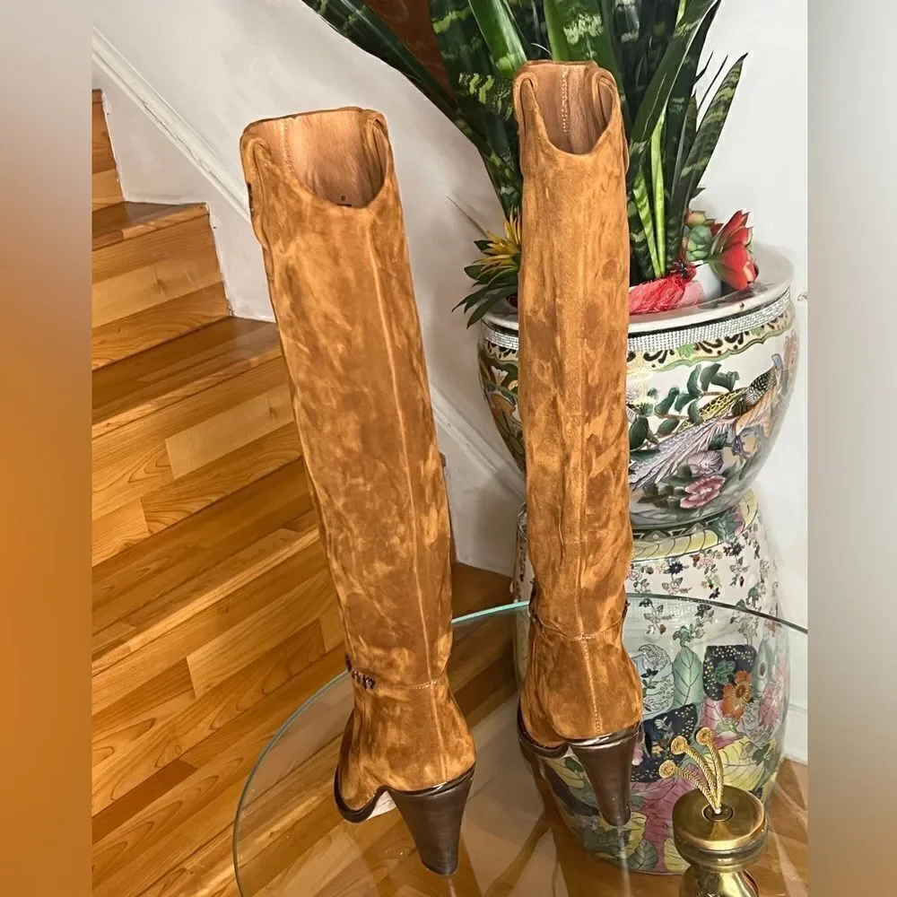 New FREE PEOPLE Stevie Boot Cognac Suede